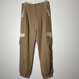 Heartloom tan cargo linen tencel joggers Sz medium